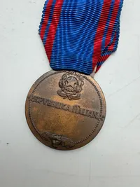 Original ITALY. Aeronautic Valour Medal. Republica. Bronze version