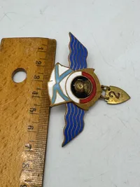 Original Rare Russian ARMY NAVY DIVER BADGE pin Andrew's flag wings 2 CAT