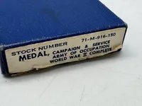 Original US WW2 medalje i æske: US Army of Occupation Service
