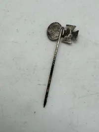 Original Tysk Jernkors og såret tegn i sølv nål WW2