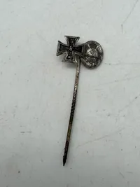 Original Tysk Jernkors og såret tegn i sølv nål WW2