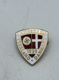 Originalt sjældent badge Landskampen Danmark Tyskland 1939