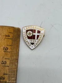 Originalt sjældent badge Landskampen Danmark Tyskland 1939