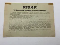 Originalt Oprop nedkastet over Danmark den 9 April 1940