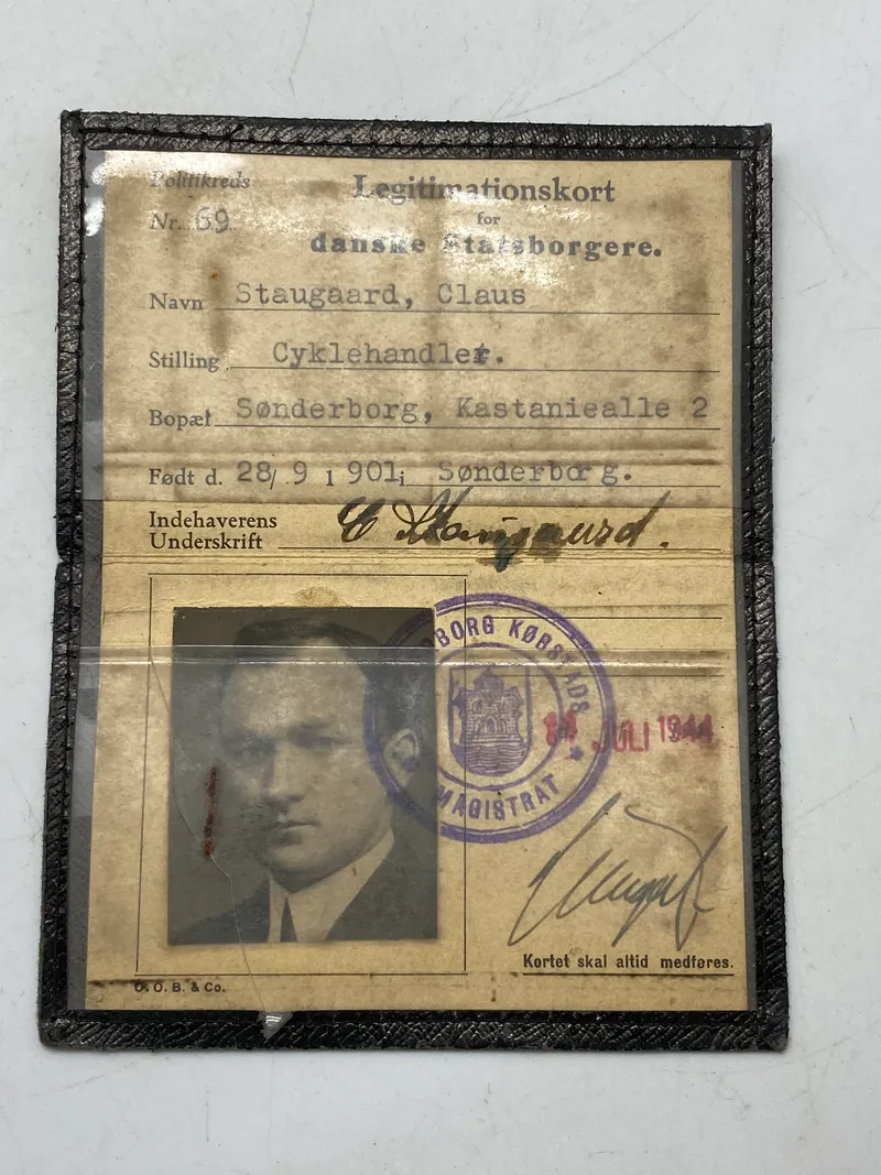 Originalt dansk ww2 legitimationskort