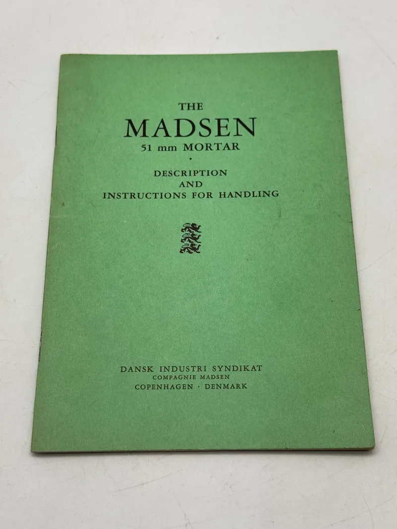 Sjældent originalt Madsen instruktionshæfte