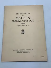 Sjældent originalt Madsen instruktionshæfte