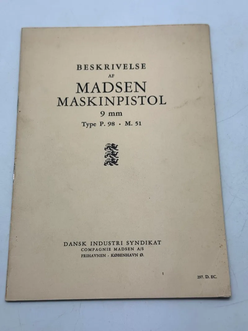 Sjældent originalt Madsen instruktionshæfte