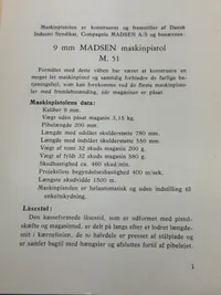 Sjældent originalt Madsen instruktionshæfte