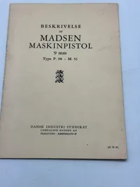 Sjældent originalt Madsen instruktionshæfte