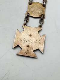 Original finsk urkæde - ww2 med dato indgraveret på bagsiden