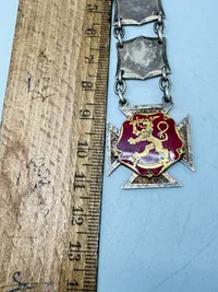 Original finsk urkæde - ww2 med dato indgraveret på bagsiden