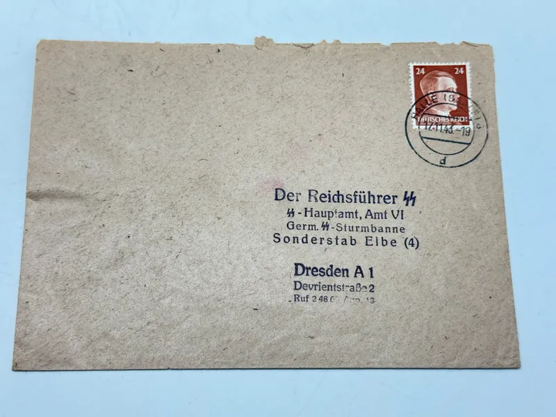 Sjældent original kuvert sendt til Heinrich Himmler (eller hans stab)