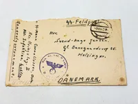 Original feldpost kuvert sendt fra frivillig til Danmark