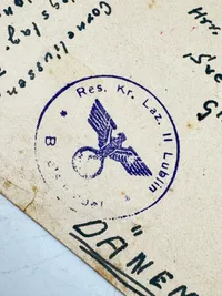 Original feldpost kuvert sendt fra frivillig til Danmark
