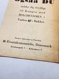 Original hverveannonce til frikorps Danmark