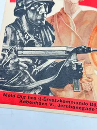 Sjælden original Waffen-SS hverveflyer (Frikorps Danmark)