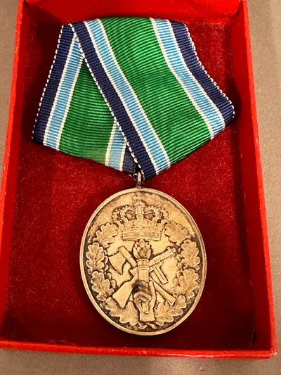 Hjv medallje af sølv 25 år oval