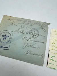 Originalt Dansk SS feltpost med censur brev - SS panzer grenadier regiment 24, 111 bataljon