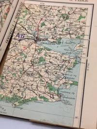Sjældent samling kort over Danmark brugt af tyske tropper den 9 April 19440