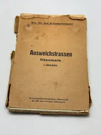 Sjældent samling kort over Danmark brugt af tyske tropper den 9 April 19440