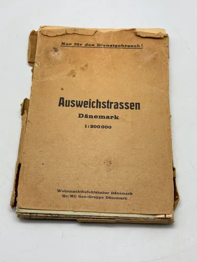 Sjældent samling kort over Danmark brugt af tyske tropper den 9 April 19440