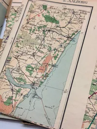 Sjældent samling kort over Danmark brugt af tyske tropper den 9 April 19440