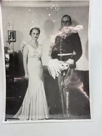 Originalt SS pressefoto Von Schalburg med frue