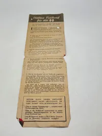 Originalt sjældent sort propaganda nedkastet fra allierede fly WW2 var forbundet med dødsstraf at besidde