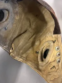 Original Engelsk Royal Air Force WW" hjelm og maske, fundet i Dk ved nedskudt maskine