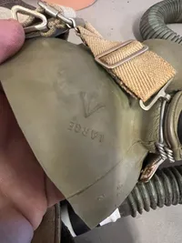 Original Engelsk Royal Air Force WW" hjelm og maske, fundet i Dk ved nedskudt maskine