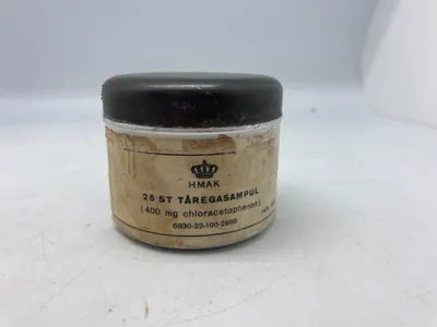 Sjælden HMAK dåse til tåregasampuller - tom