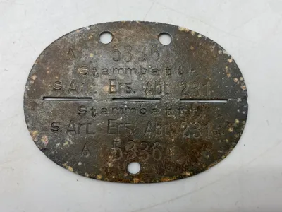 Originalt tysk artilleri erkennungsmarke - ww2