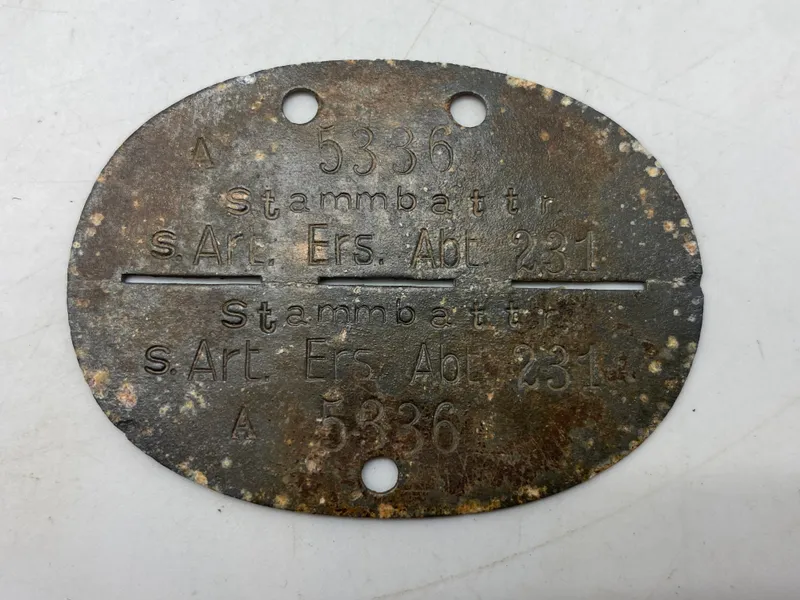 Originalt tysk artilleri erkennungsmarke - ww2