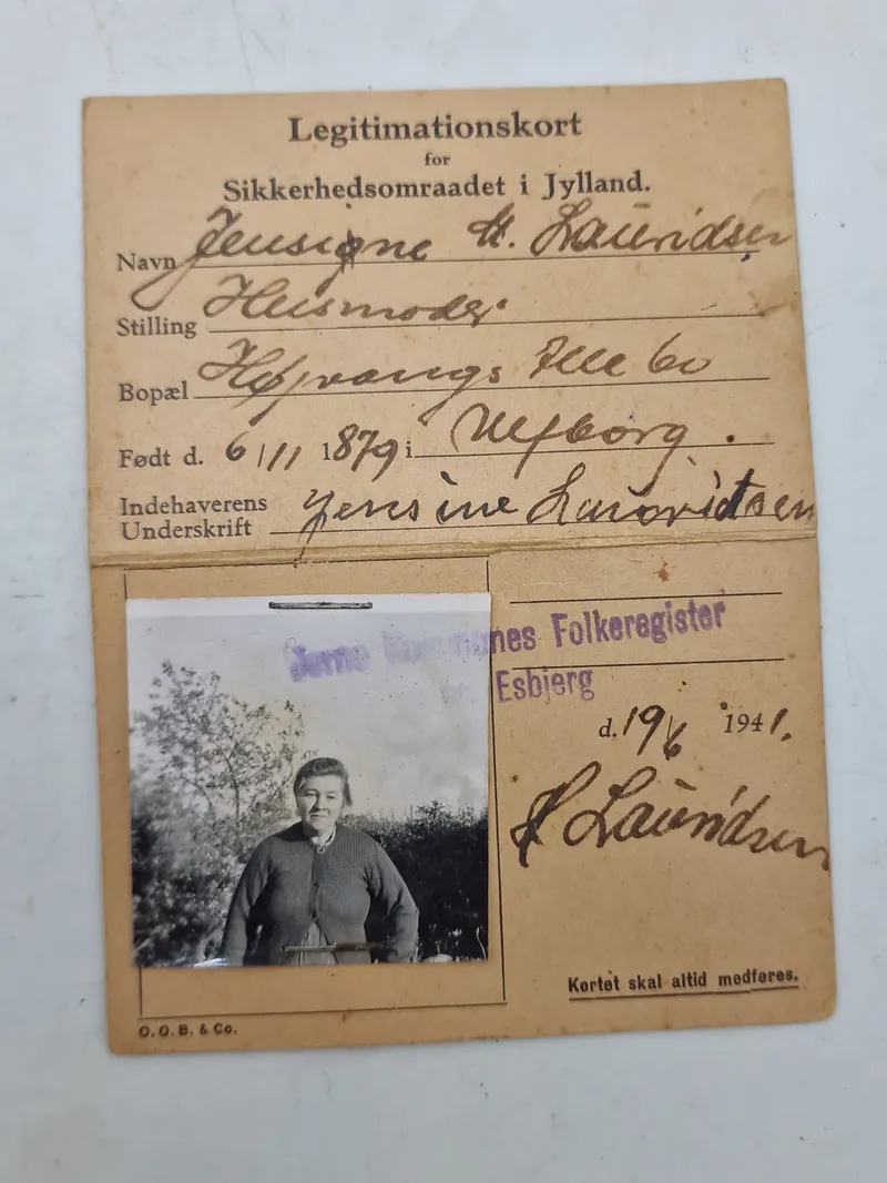 Originalt legitimationskort - ww2