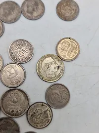 Samling danske 10 og 25 ører af sølv