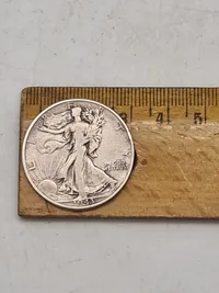 Amerikansk half dollar, 1943 med lødighed 0.900