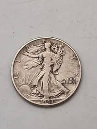 Amerikansk half dollar, 1943 med lødighed 0.900
