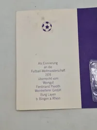 Tysk finsølv medalje 3,96 gram - fodbold verdensmesterskab, 1974
