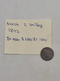 Norsk 2 skilling, 1843