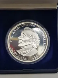 Sterlingsølv medalje, HC Andersen, oplag 5000 stk