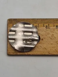 5 Mark med fejlpræg, waffled “mint error” cancelled by german mint