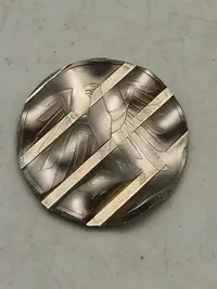 5 Mark med fejlpræg, waffled “mint error” cancelled by german mint