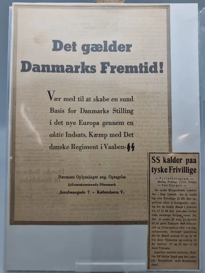 Original dansk hverve annonce til Frikorps Danmark