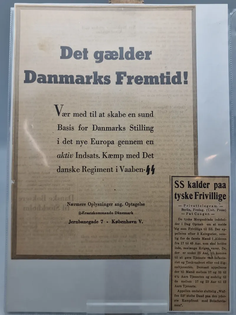 Original dansk hverve annonce til Frikorps Danmark