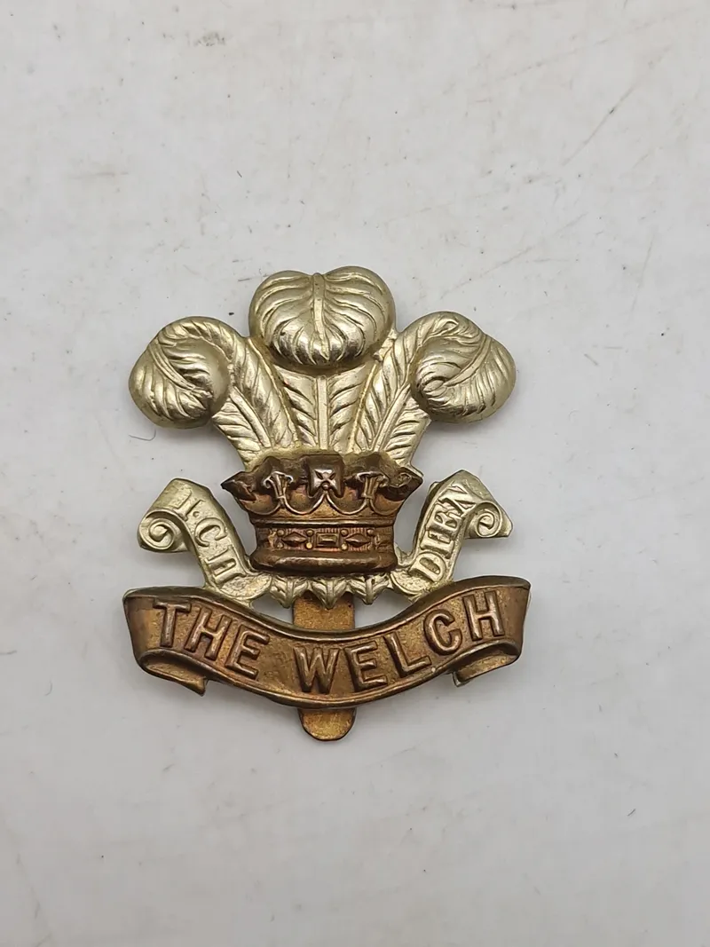 Originalt Welch Regiment WW2 Welch Regiment (Welsh) Cap Badge