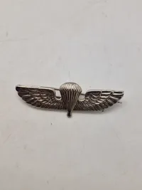 Samling diverse militære medaljer, vinger mm.