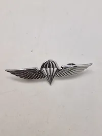 Samling diverse militære medaljer, vinger mm.