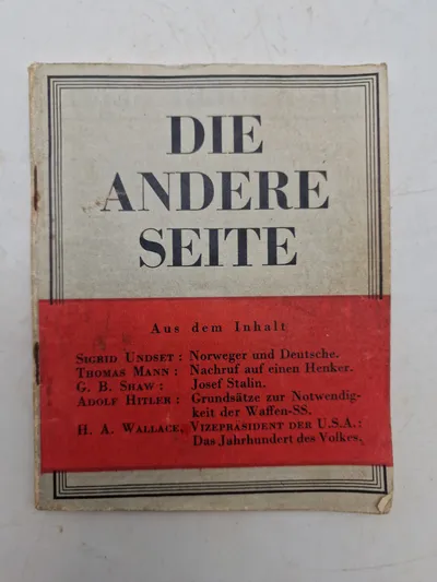 Sjælden original anti nazistisk propaganda på tysk