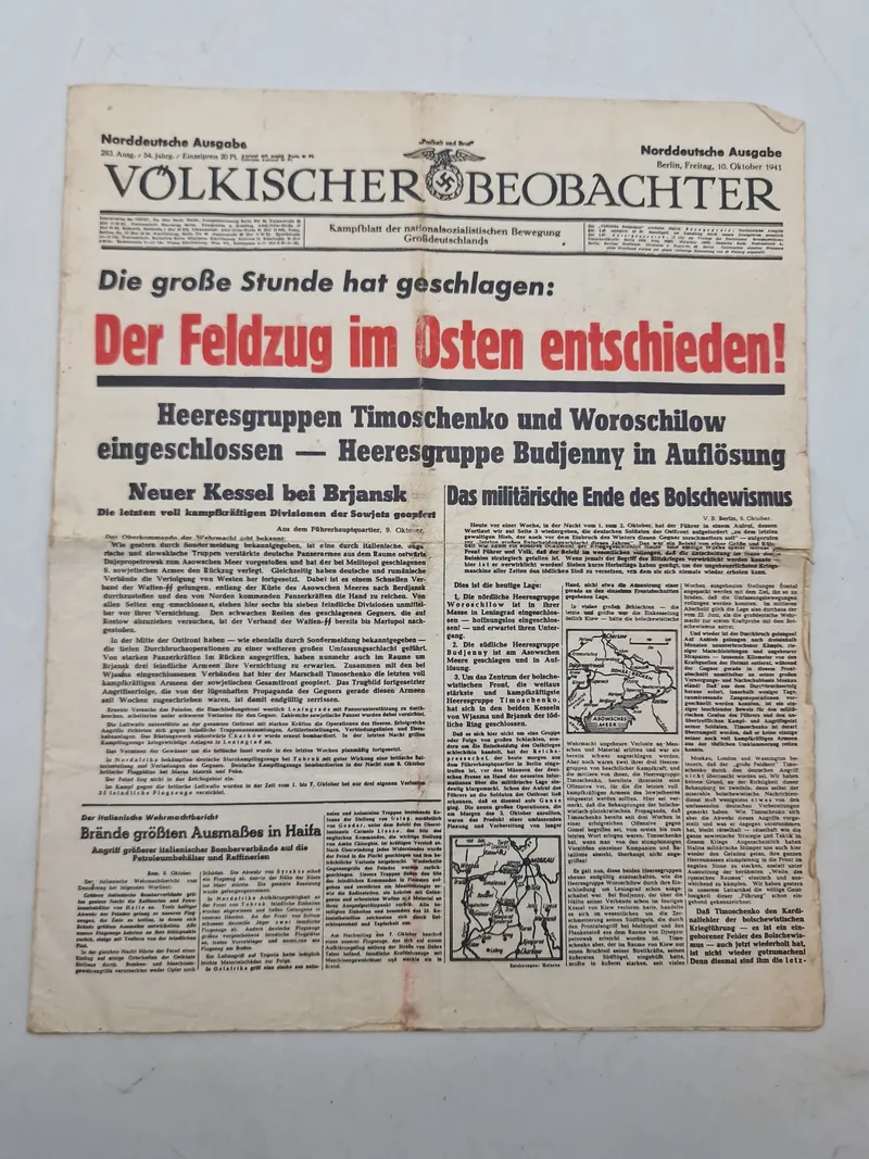 Original sort propaganda forklædtsom tysk avis - ww2
